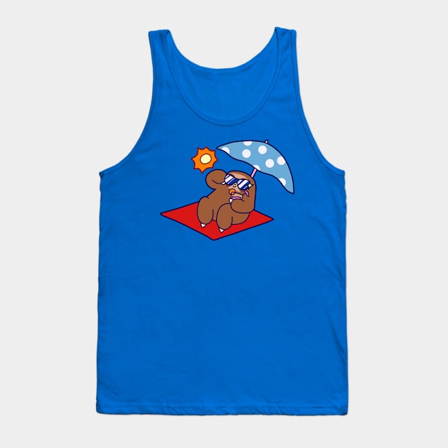 Summer Sloth Tank Top by saradaboru